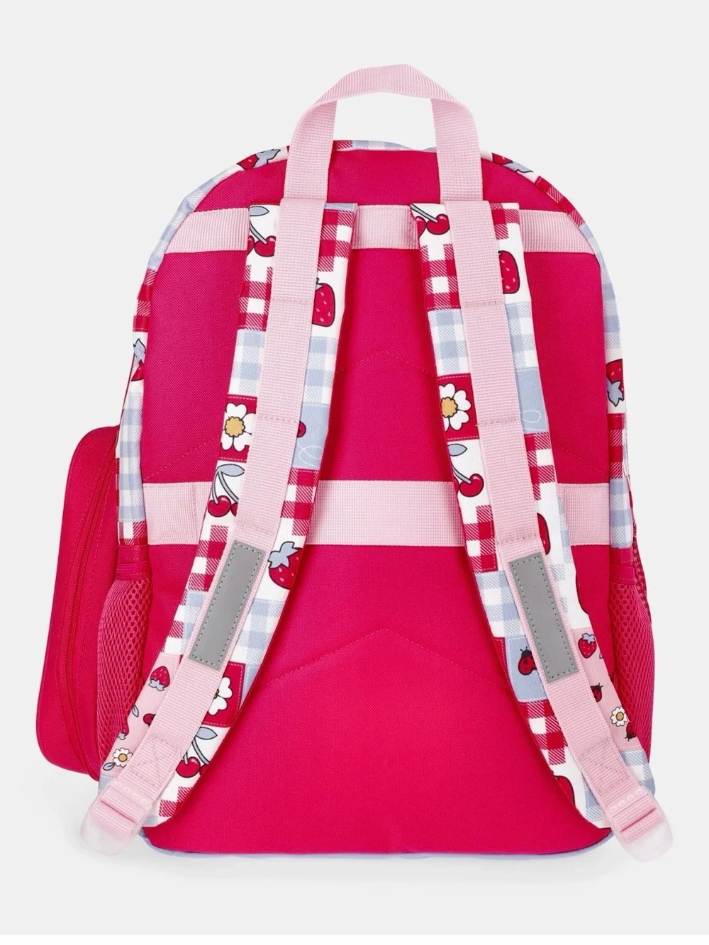 Wonder Nation 17 Inch Backpack 4 Piece Set Pink Strawberry Gingham Berry Patch